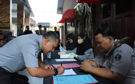 Jaga Peredaran Narkoba di Lapas, 65 Anggota dan Warga Binaan Lapas Pasuruan Dites Urine