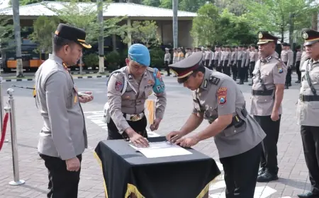 Kapolres Nganjuk Pimpin Sertijab Kasiwas dan Kapolsek Kota