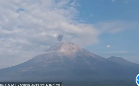 Erupsi Gunung Semeru Terjadi Lagi, Kolom Abu Capai 700 Meter, Warga Diimbau Waspada