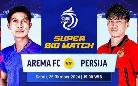 Link Live Streaming Arema FC vs Persija Jakarta di BRI Liga 1 2024-2025