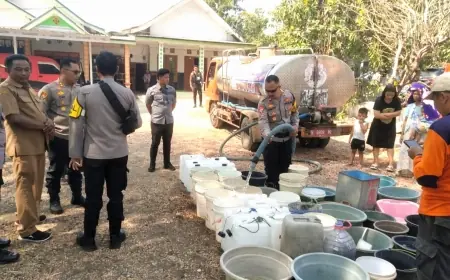 Terdampak Kekeringan, Polres Probolinggo Kota Suplai Puluhan Ribu Liter Air untuk Warga