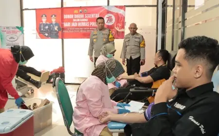 Peringati Hari Jadi ke-73 Humas Polri, Polres Nganjuk Gelar Donor Darah