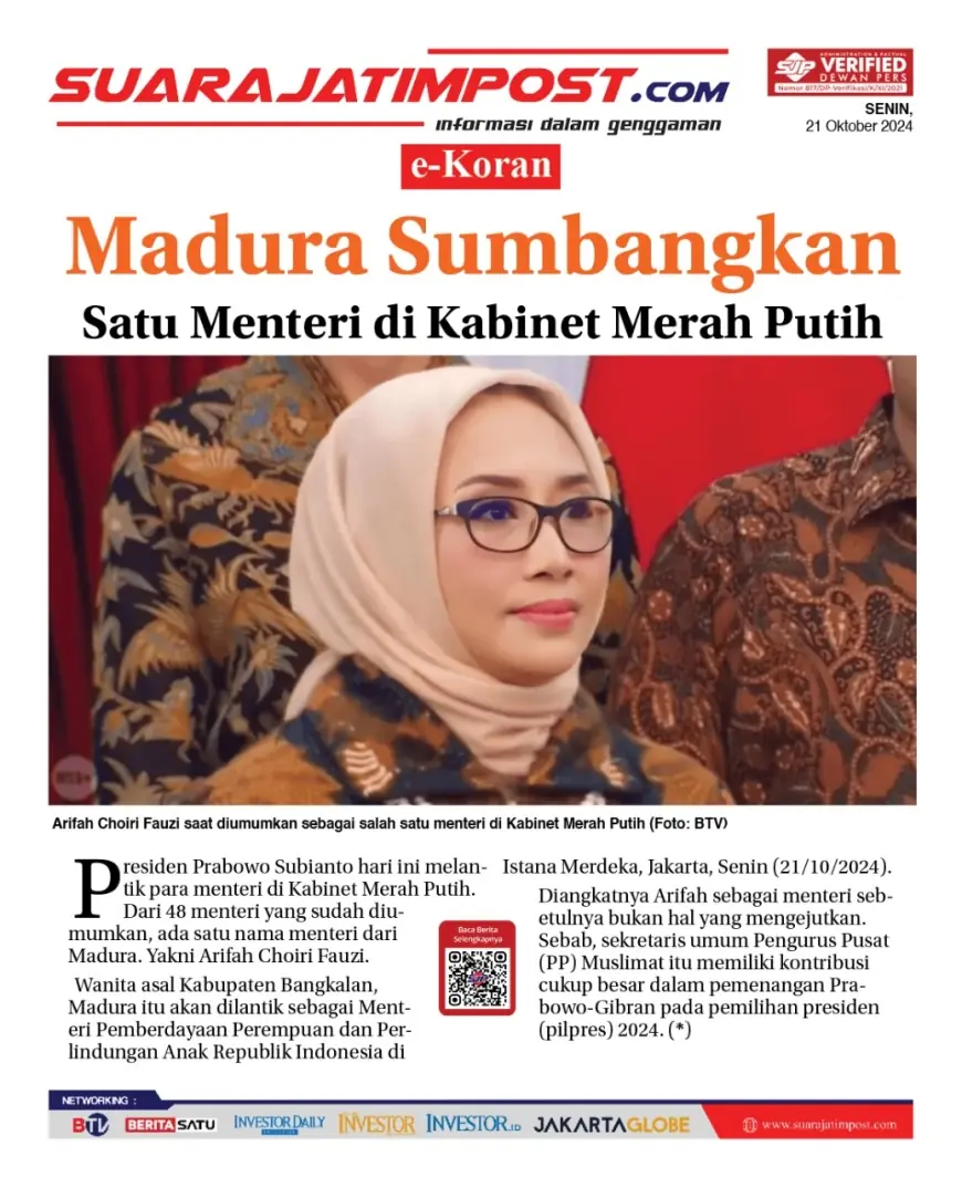 eKoran, Edisi Senin, 21 Oktober 2024