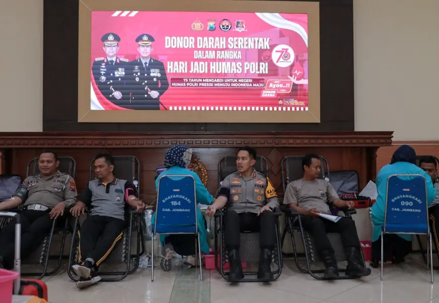 Gelar Donor Darah, Polres Jombang Bantu Pasokan Darah PMI