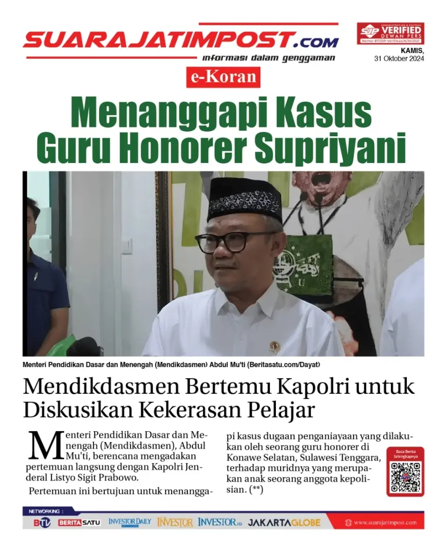 eKoran, Edisi Kamis, 31 Oktober 2024