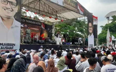 15 Ribu Orang Hadiri Kampanye Akbar Dukung Gus Muhibbin- Aushaf di GOR Bung Karno