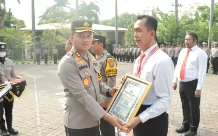 Pimpin Upacara Korps Raport Kenaikan Pangkat, Ini Pesan Kapolres Nganjuk