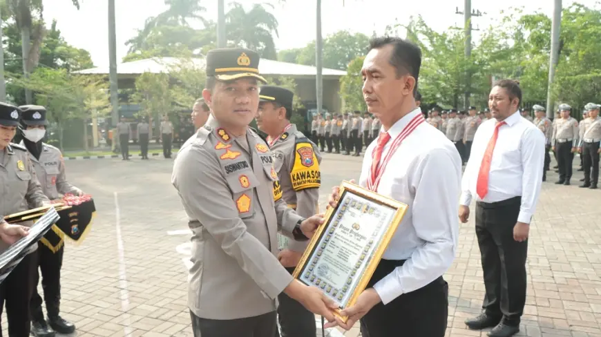 Pimpin Upacara Korps Raport Kenaikan Pangkat, Ini Pesan Kapolres Nganjuk