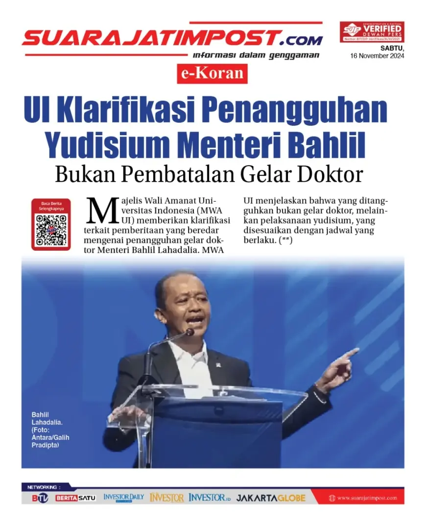 eKoran, Edisi Sabtu, 16 November 2024