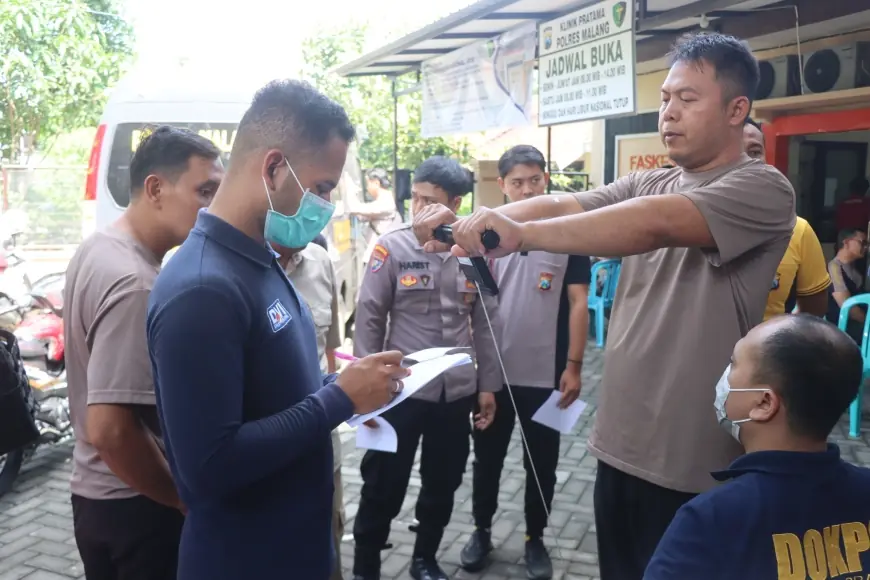 Jelang Pemungutan Suara, Ratusan Personel Polres Malang Jalani Tes Kesehatan