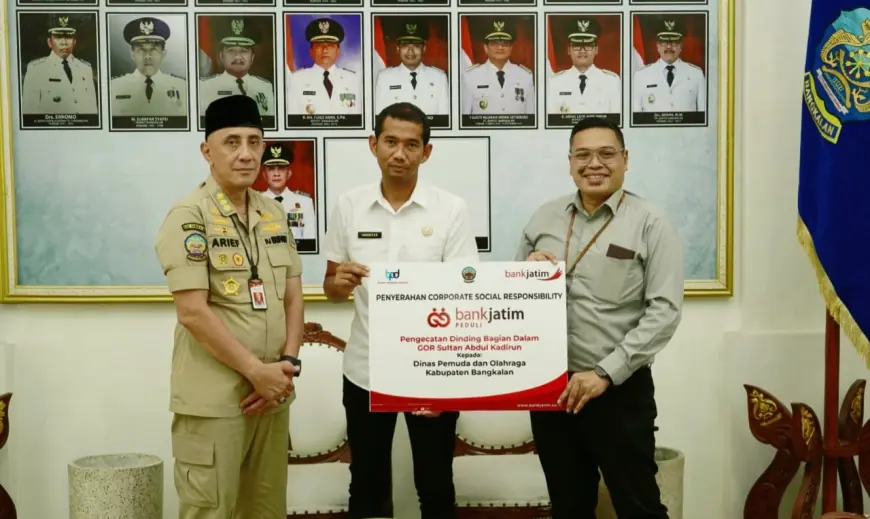 Lewat CSR, Bank Jatim Kolaborasi dengan Pemkab Bangkalan untuk Renovasi GOR