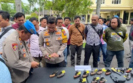 Kapolres Periksa Senjata Api Personel Polres Nganjuk