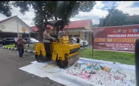 Polres Bondowoso Musnahkan BB Hasil Ungkap Kasus Tahun 2024