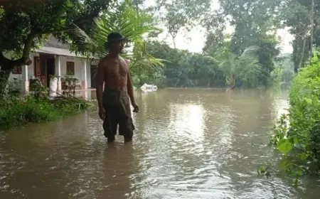 2 Jam Diterjang Hujan, Desa Jogomerto di Nganjuk Terancam Banjir dan Longsor