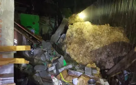 Longsor, Rumah Warga di Donomulyo Malang  Rusak Tertimpa Tebing