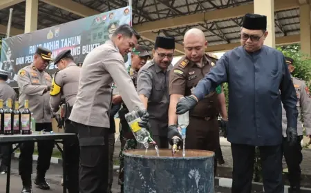 Tokoh Agama dan Masyarakat Nganjuk Saksikan Pemusnahan Narkoba