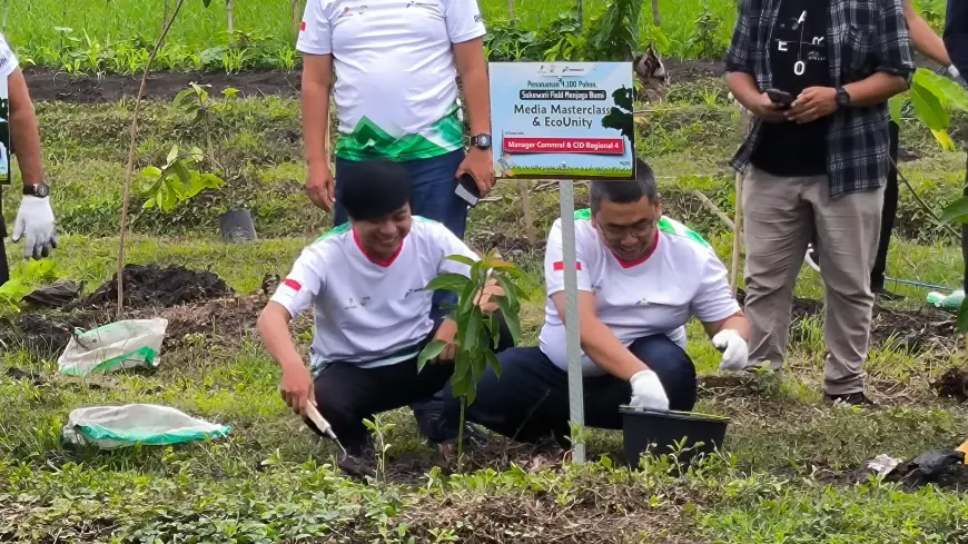 Implementasikan SDGs, Pertamina EP Zona 11 Tanam Pohon Bareng Jurnalis Bojonegoro