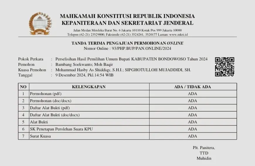 Temukan Dugaan Kecurangan di Pilkada Bondowoso, Paslon Bagus Ajukan Gugatan ke MK