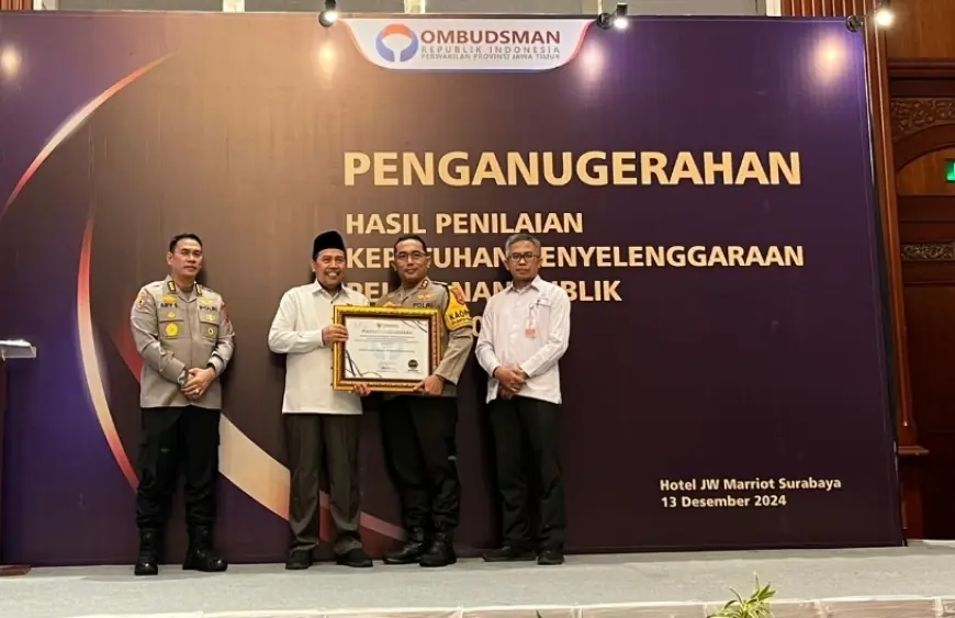 Inovasi Pelayanan Publik Polres Probolinggo Kota Raih Penghargaan dari Ombudsman RI