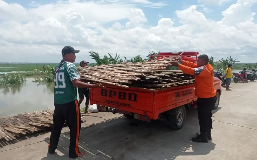 BPBD Bojonegoro Tangani Tanggul Jebol, DKPP Imbau Petani Ikut Asuransi Padi