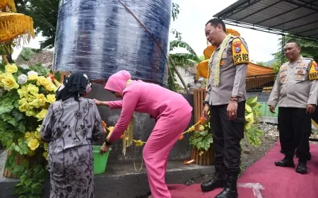 Sumur Bor Bantuan Polres Bondowoso Jadi Solusi Wilayah Terdampak Kekeringan