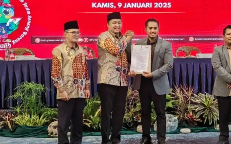 KPU Kabupaten Pasuruan Tetapkan Rusdi Sutejo sebagai Bupati Terpilih