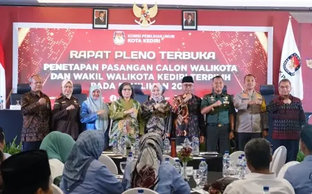 Hadiri Penetapan Pemenang Pilkada 2024, Pj Wali Kota Kediri Apresiasi Sinergi Semua Pihak