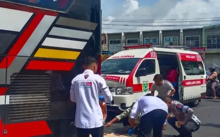 Polisi Periksa Bus Maut yang Tewaskan Pemotor Warga Beji Kota Batu