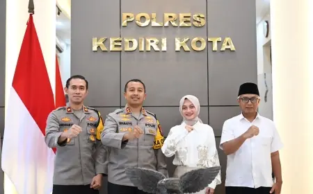 Kolaborasi Jaga Kamtibmas, Vinanda dan Gus Qowim Temui Kapolresta Kediri