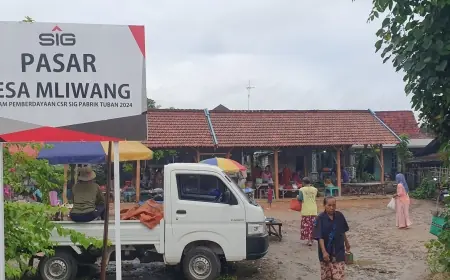 SIG Pabrik Tuban Bantu Pembangunan Pasar Tradisional Desa Mliwang