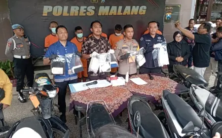 Polres Malang Bekuk 7 Pelaku Curanmor, Satu Tersangka Kelabui Korban lewat MiChat