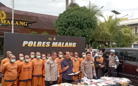 Terungkap 13 Kasus Narkoba selama Januari 2025 di Kabupaten Malang