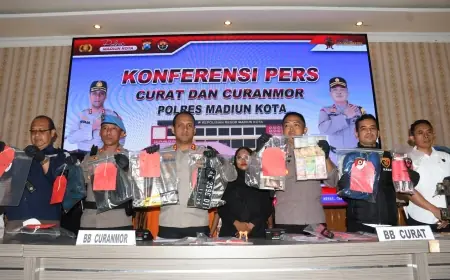 Polres Madiun Kota Ungkap 19 TKP Kasus Curanmor dan Curat Brankas