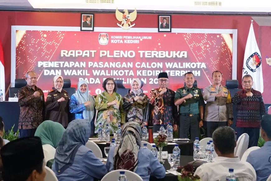 Hadiri Penetapan Pemenang Pilkada 2024, Pj Wali Kota Kediri Apresiasi Sinergi Semua Pihak