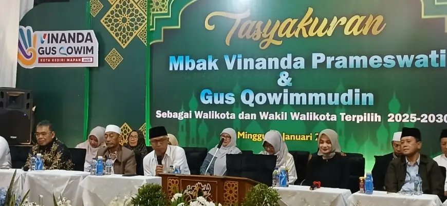 Vinanda–Gus Qowim Gelar Tasyakuran usai Ditetapkan sebagai Pemenang Pilwalkot Kediri