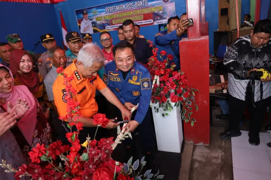 Resmikan Pos Pantau di Desa Mlorah, Pj Bupati Nganjuk Ingatkan Jaga Kekompakan Damkar