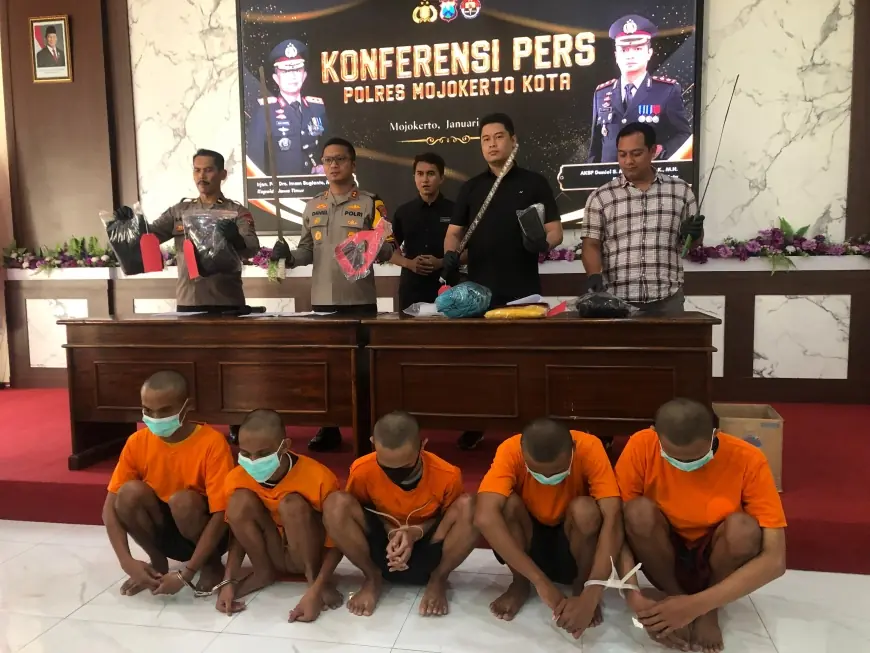 6 Pelaku Begal Motor di Mojokerto Digulung Polisi, Penadah Warga Jombang