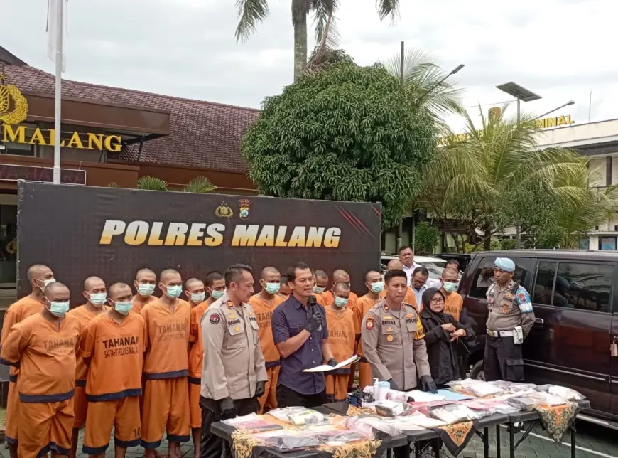 Terungkap 13 Kasus Narkoba selama Januari 2025 di Kabupaten Malang