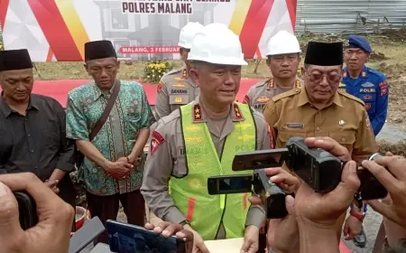 Jelang Mutasi, Kapolda Jatim Letakkan Batu Pertama Mako Satpolairud Malang