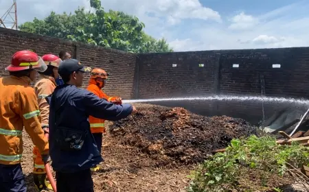 Gudang Beras di Nganjuk Terbakar, Kerugian Ditaksir Capai Rp 50 Juta