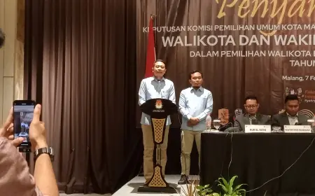 Resmi, KPU Kota Malang Tetapkan Wahyu Ali Sebagai Wali Kota Terpilih