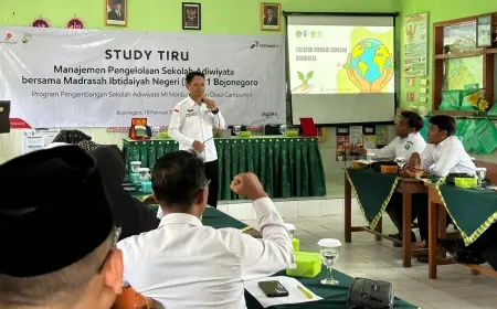 Wujudkan Sekolah Ramah Lingkungan Berkelanjutan, Pertamina EP Sukowati Field Ajak MI Manbaul Ulum Campurejo Studi Tiru Manajamen Pengelolaan Sekolah Adiwiyata