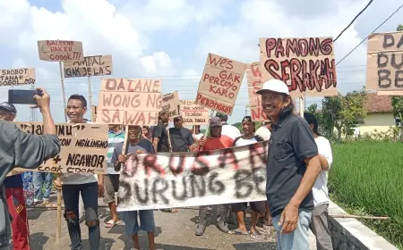 Pengembang Perumahan Disinyalir Serobot Tanah Gogol, Petani di Jombang Gelar Aksi Protes