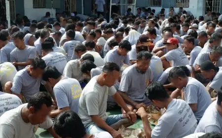 Ratusan Warga Binaan di Mojokerto Megengan di Dalam Penjara