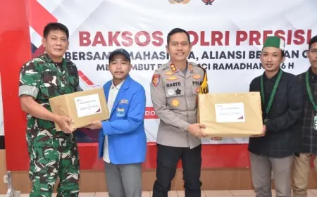 Gandeng Mahasiswa, Polres Bondowoso Salurkan Paket Sembako Jelang Ramadan
