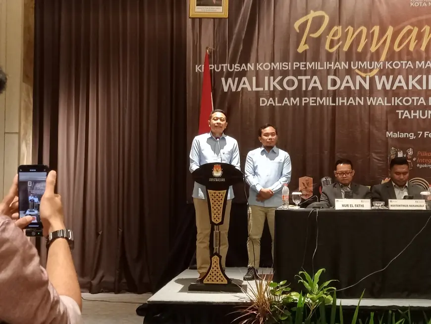 Resmi, KPU Kota Malang Tetapkan Wahyu Ali Sebagai Wali Kota Terpilih