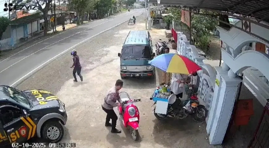 Viral! Aksi Heroik Polisi Tangkap Pelaku Penipuan Terekam CCTV
