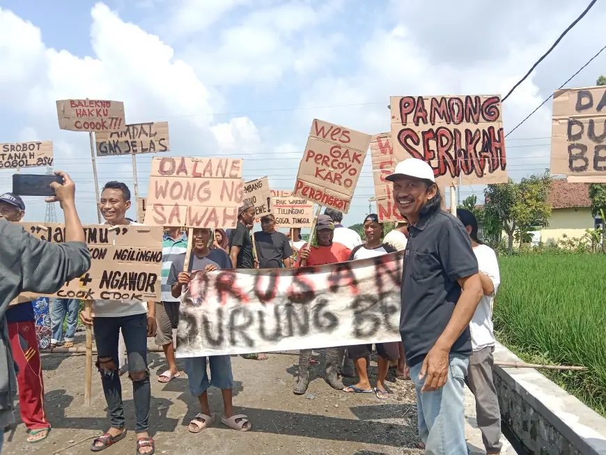 Pengembang Perumahan Disinyalir Serobot Tanah Gogol, Petani di Jombang Gelar Aksi Protes