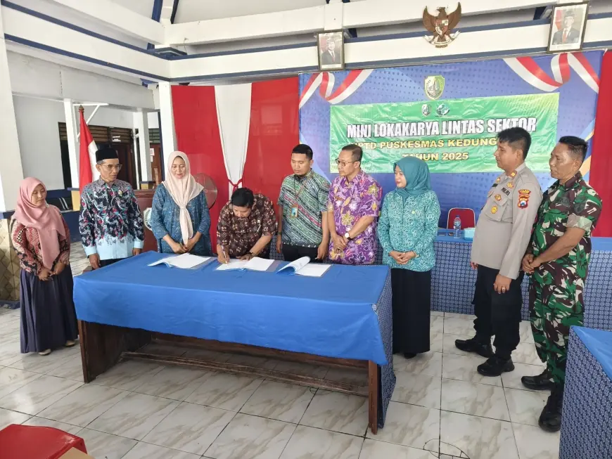 Tingkatkan Layanan Kesehatan dan CKG, Puskesmas Kedungdung Teken MoU dengan Lembaga Pendidikan