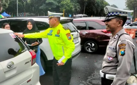 Jaga Keselamatan di Jalan Raya Polres Bondowoso Pasang Stiker dan Papan Imbauan 'Mudik Aman Keluarga Nyaman'
